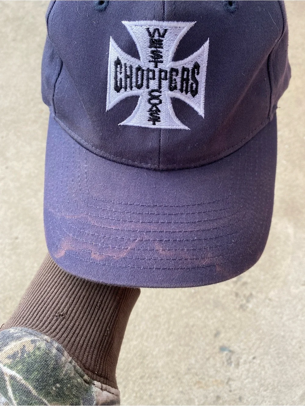 West Coast Choppers Embroidered Cross Baseball Cap - Navy - Picture 3 of 5